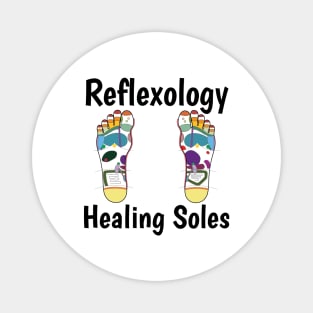 Reflexology Healing Soles (black text) (foot map) Magnet